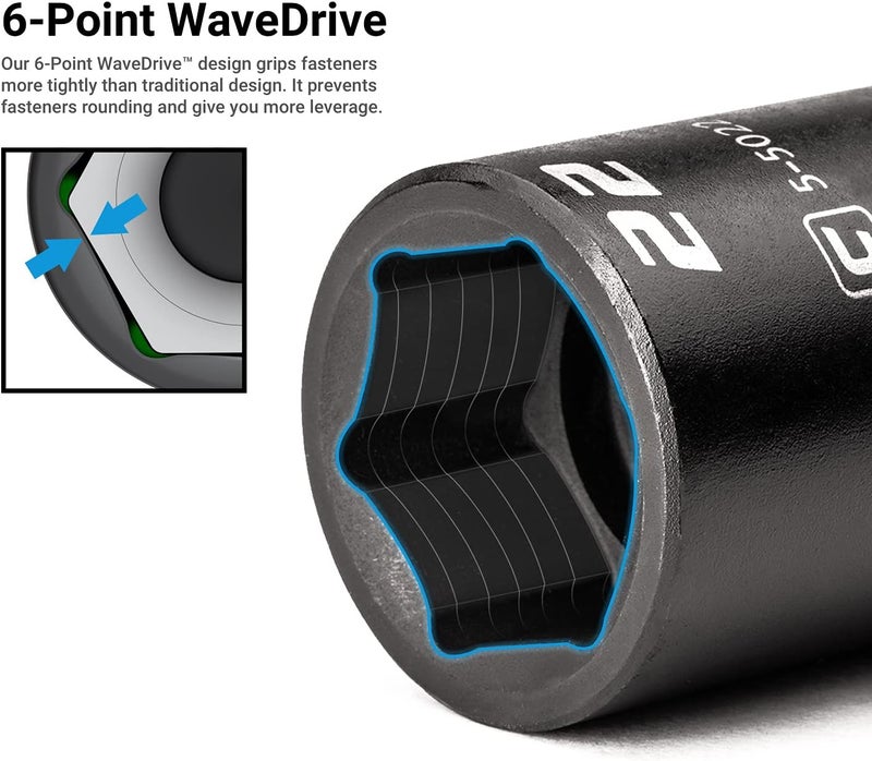 Capri Tools 14 mm Stubby Impact Socket, 1/2 in. Drive, 6-Point, Metric - Image 2